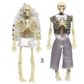 Par de esqueletos vestidos, 15 cm