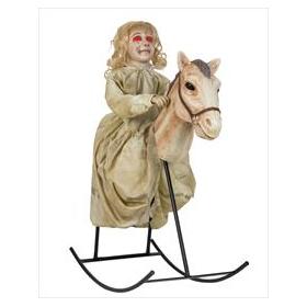 Figura Animada Boneca no Cavalo de baloiço