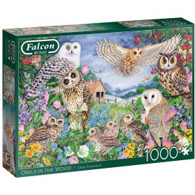 Puzzle Falcon 1000 peças - Owls in the Wood 