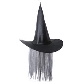 Chapéu de bruxa, com cabelo