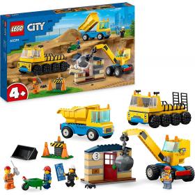 Lego City - Camiões de Construção e Grua com Bola Destruidora